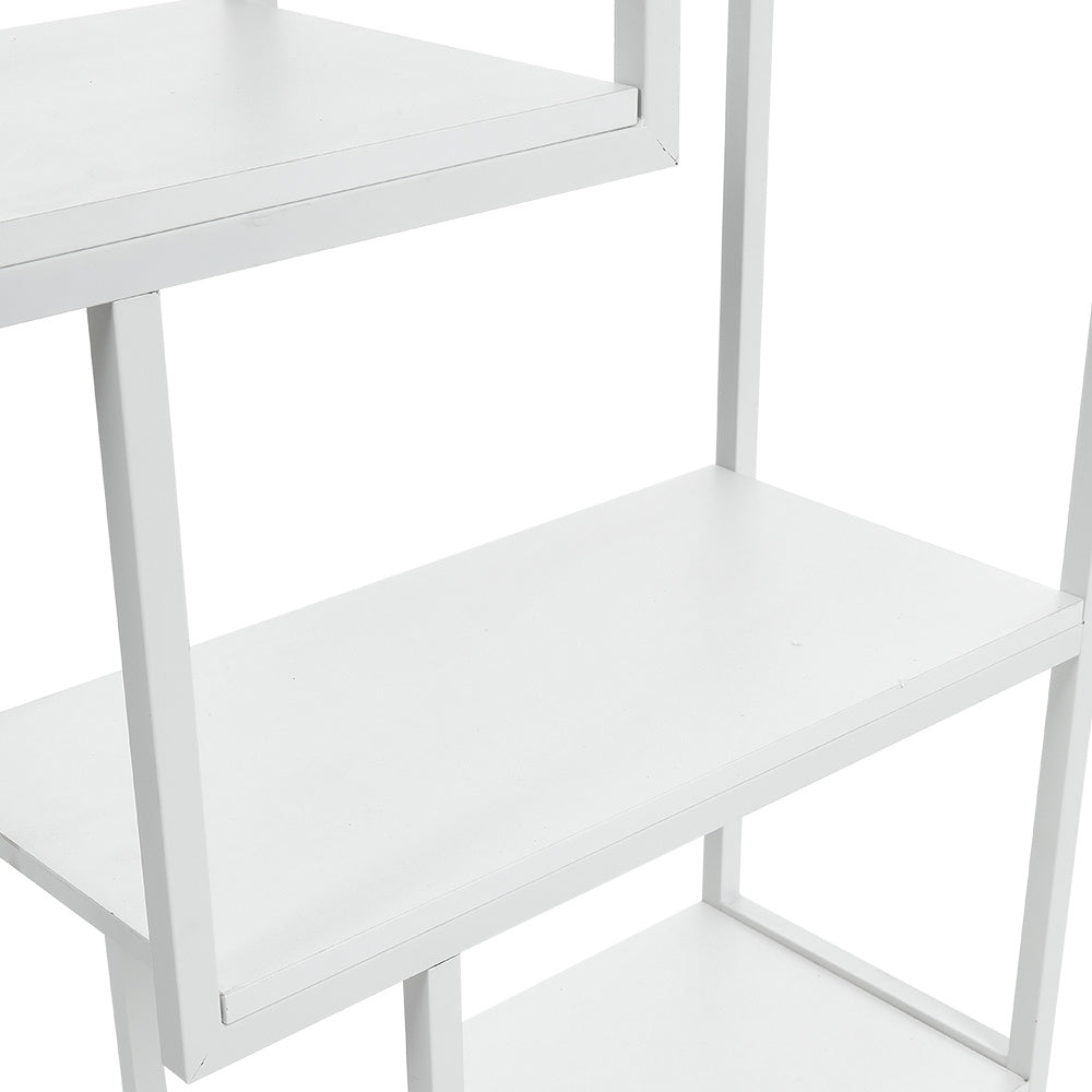 White 6 Tier Open Bookcase Storage Shelf