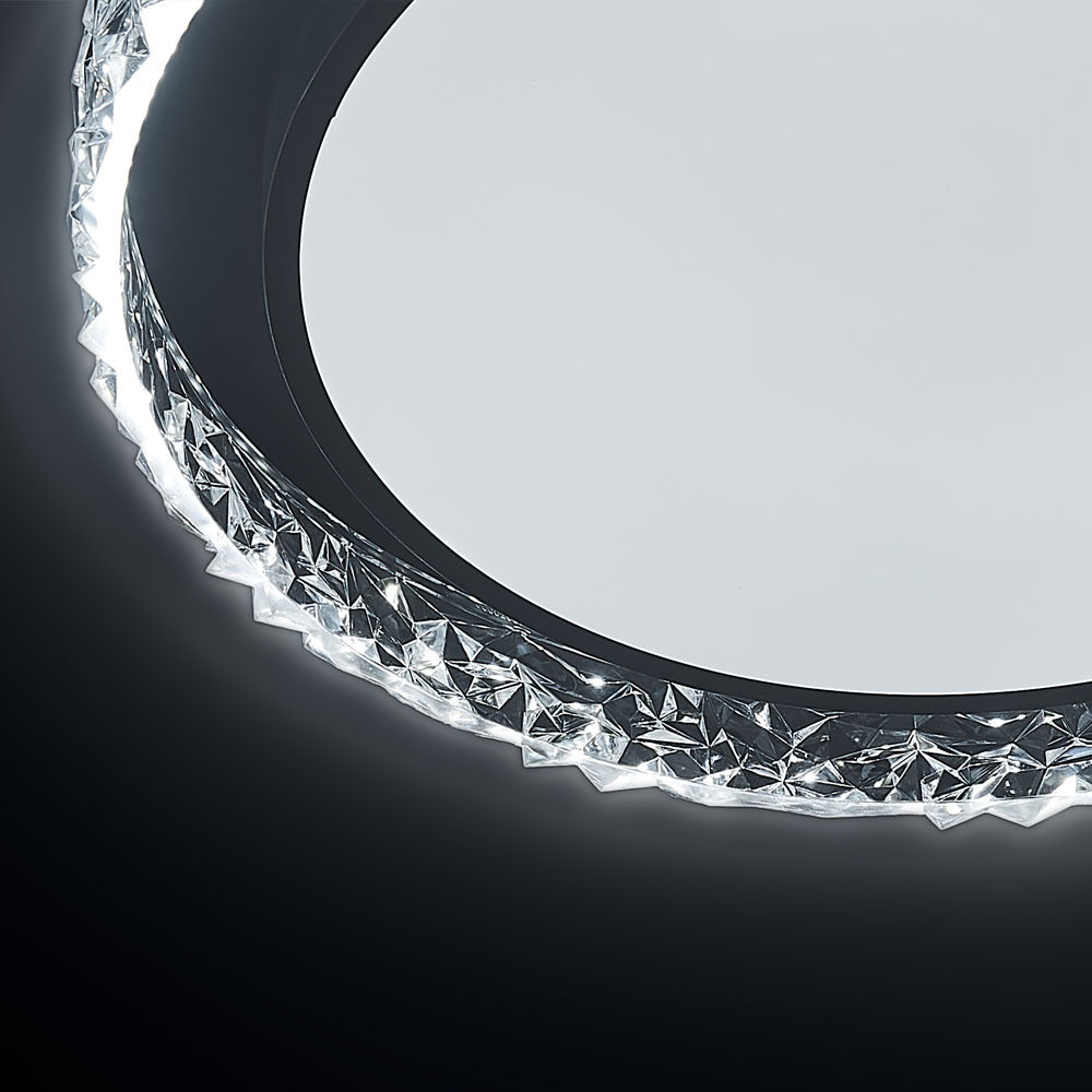 Round Acrylic Flush Mount LED Ceiling Light Whire and Black Modern Light