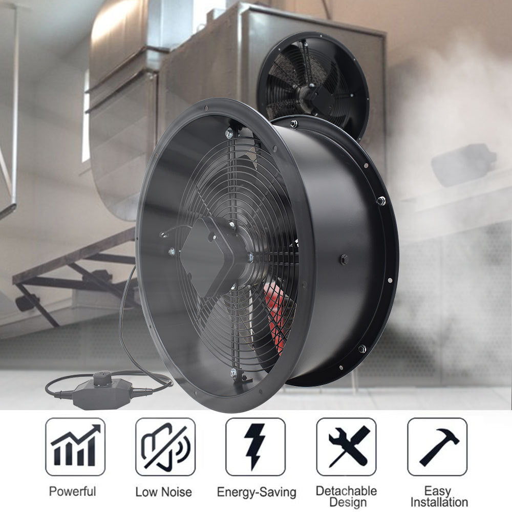 Black 16 inch Ventilation Exhaust Axial Fan