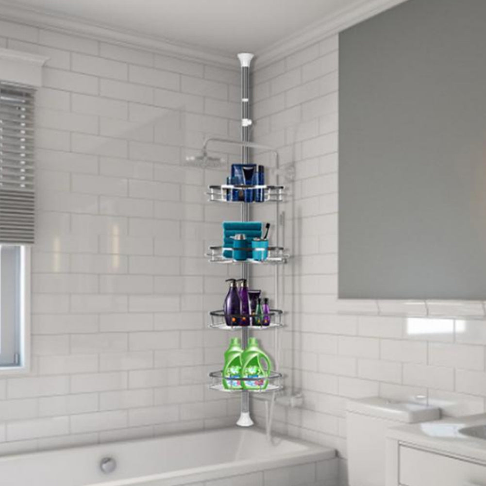 4 Tier Telescopic Bathroom Corner Shelf Shower Organizer Caddy