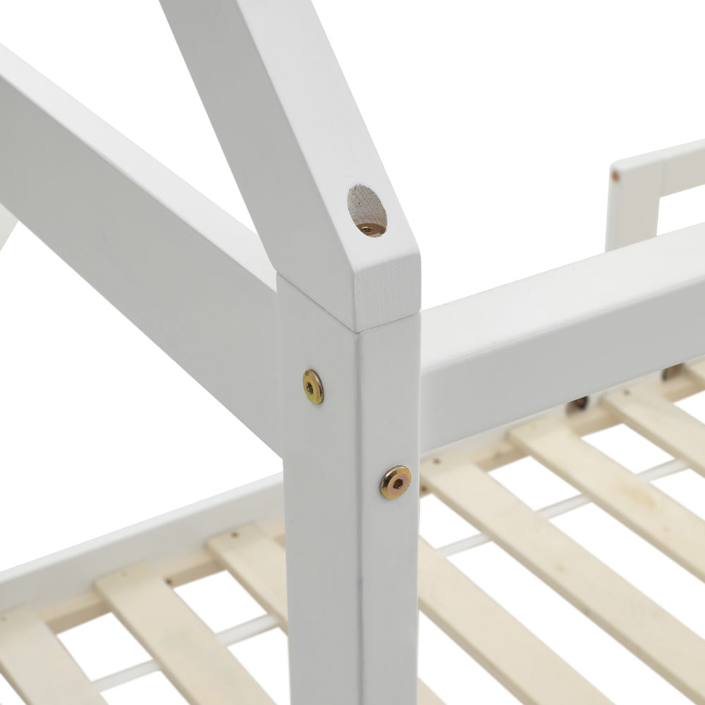 Kid's Pine Wood House Bed