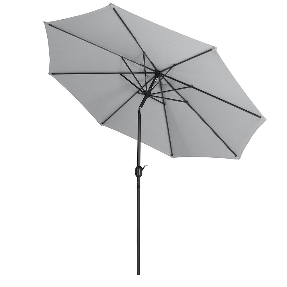 3M Large Round Garden Parasol Outdoor Beach Umbrella Patio Sun Shade Crank Tilt No Base Light Grey