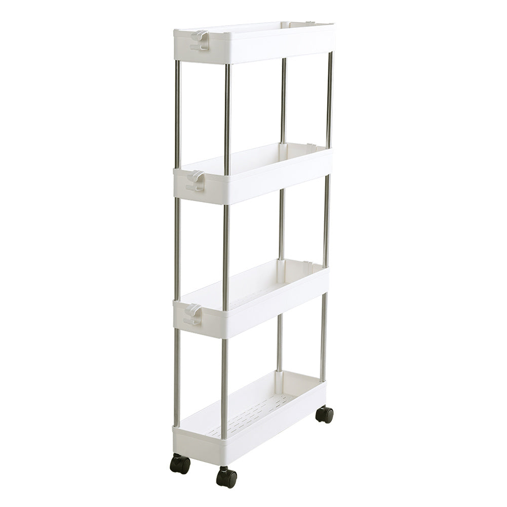 4 Tier Slim Slide Out Bathroom Storage Holder with Hook