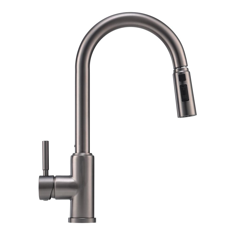 Grey Modern Single Handle Kitchen Faucet