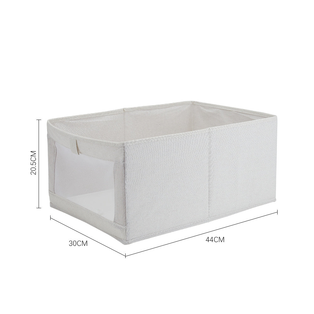 Foldable Wardrobe Storage Box with Handles and Mesh Window