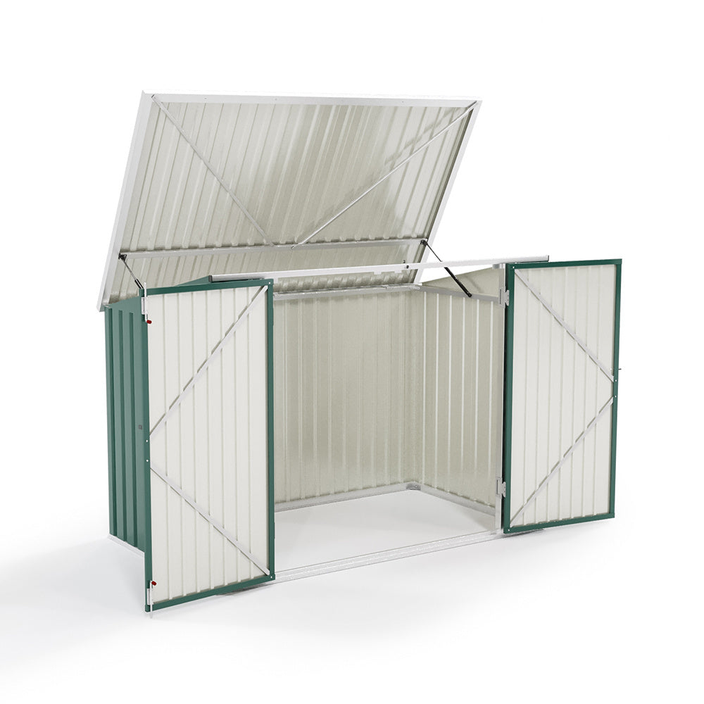 Heavy Duty Steel Bicycle Debris Storage Shed, Green