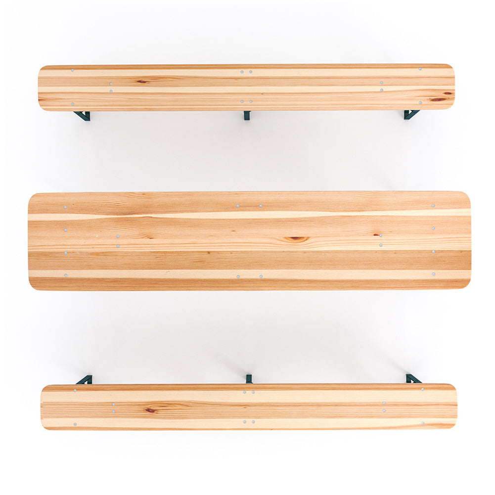 3 Pcs Outdoor Wooden Foldable Table Benches Set