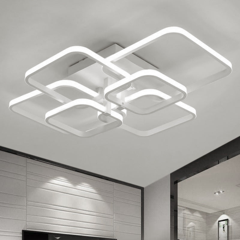 Square LED Ceiling Light Cool White Light, 6 Head