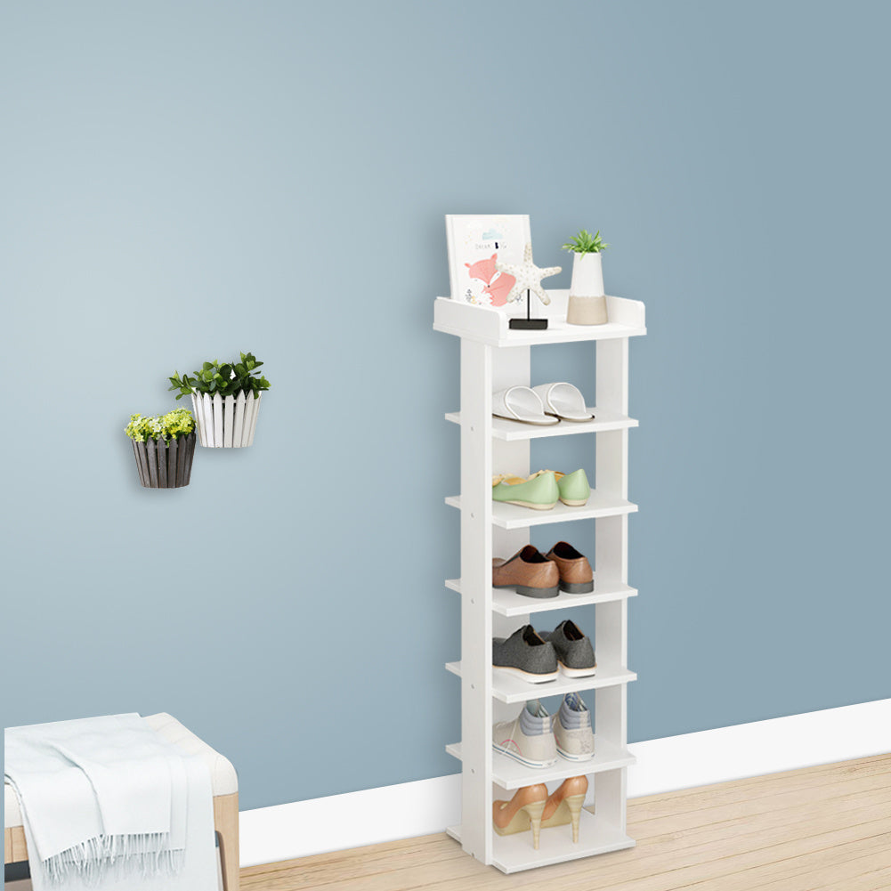 7 Tier Shoe Rack Organizer, White