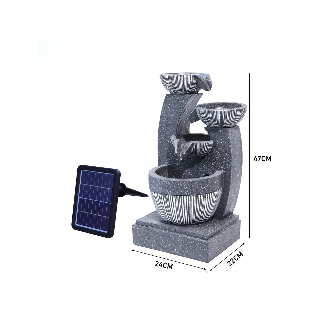 Solar Powered Water Fountain Rockery Decoration