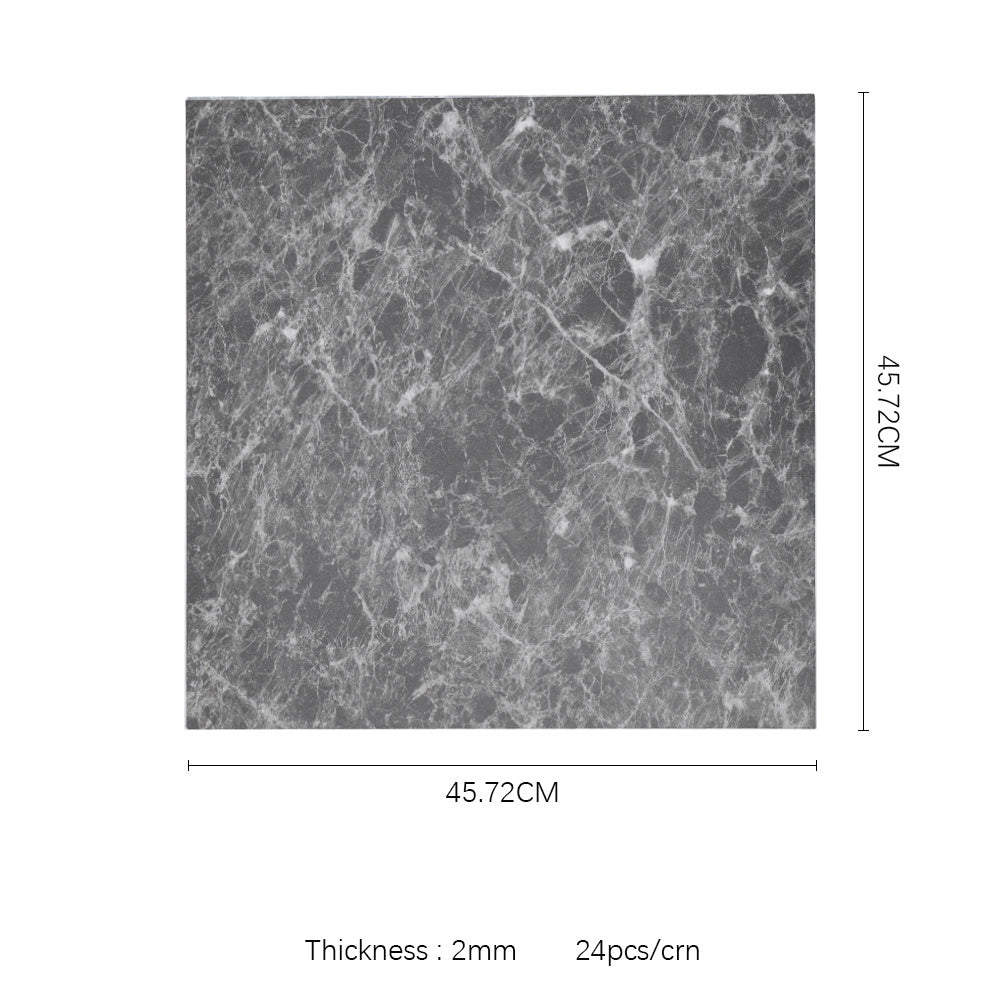 Set of 24 Square Self Adhesive Stone Effect Floor Tiles