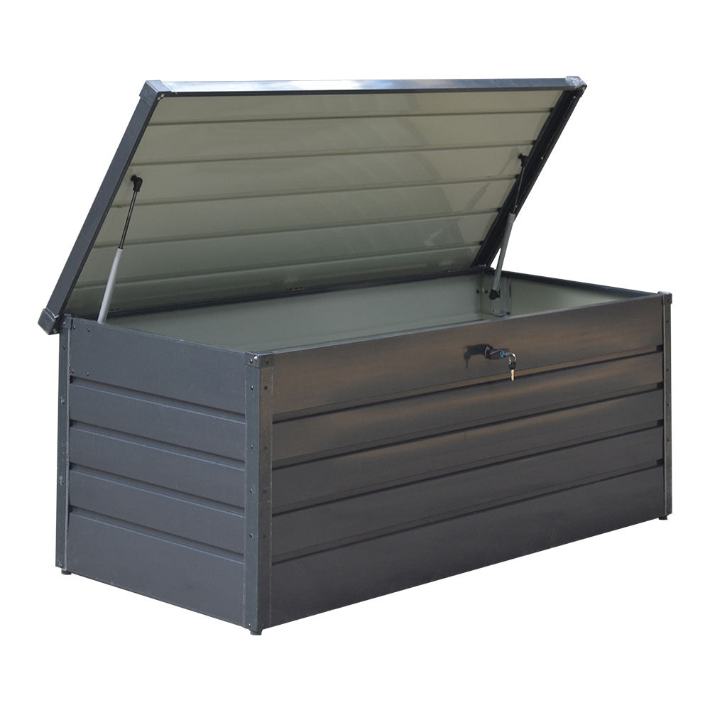 Anthracite 600L Metal Outdoor Garden Lockable Storage Box