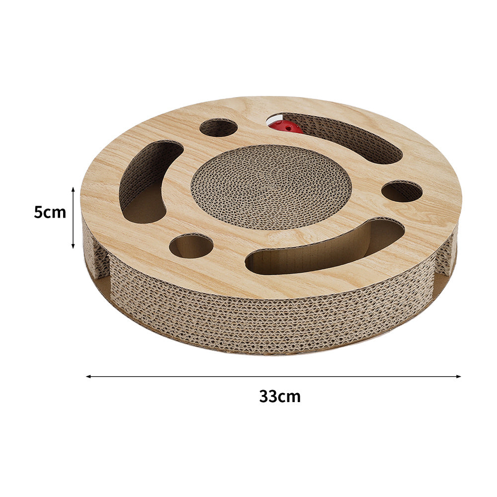 Brown Round Cat Scratching boards with Ball Toy