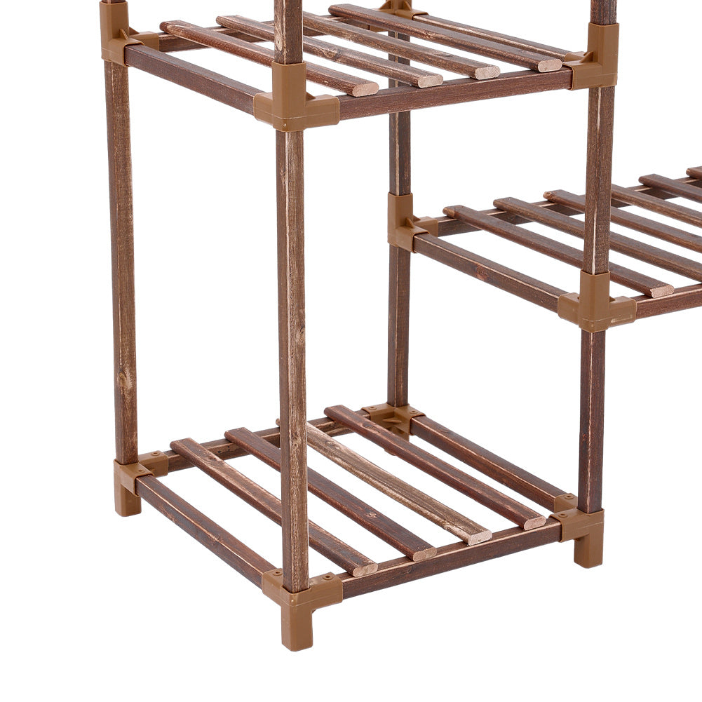Brown Multi Tier Wood Plant Stand Flower Display Shelf