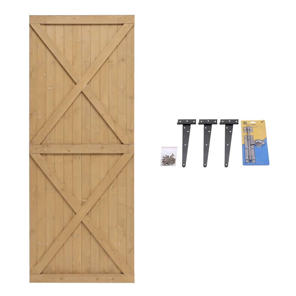 Garden Flat Top Pine Door Kit with Deadbolt