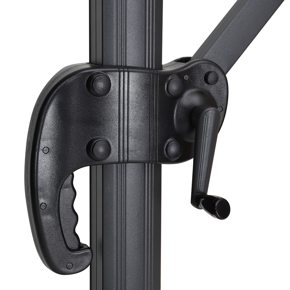 3M Large Garden Roma Tilting Aluminium Cantilever Parasol With Cross Base, Light Grey