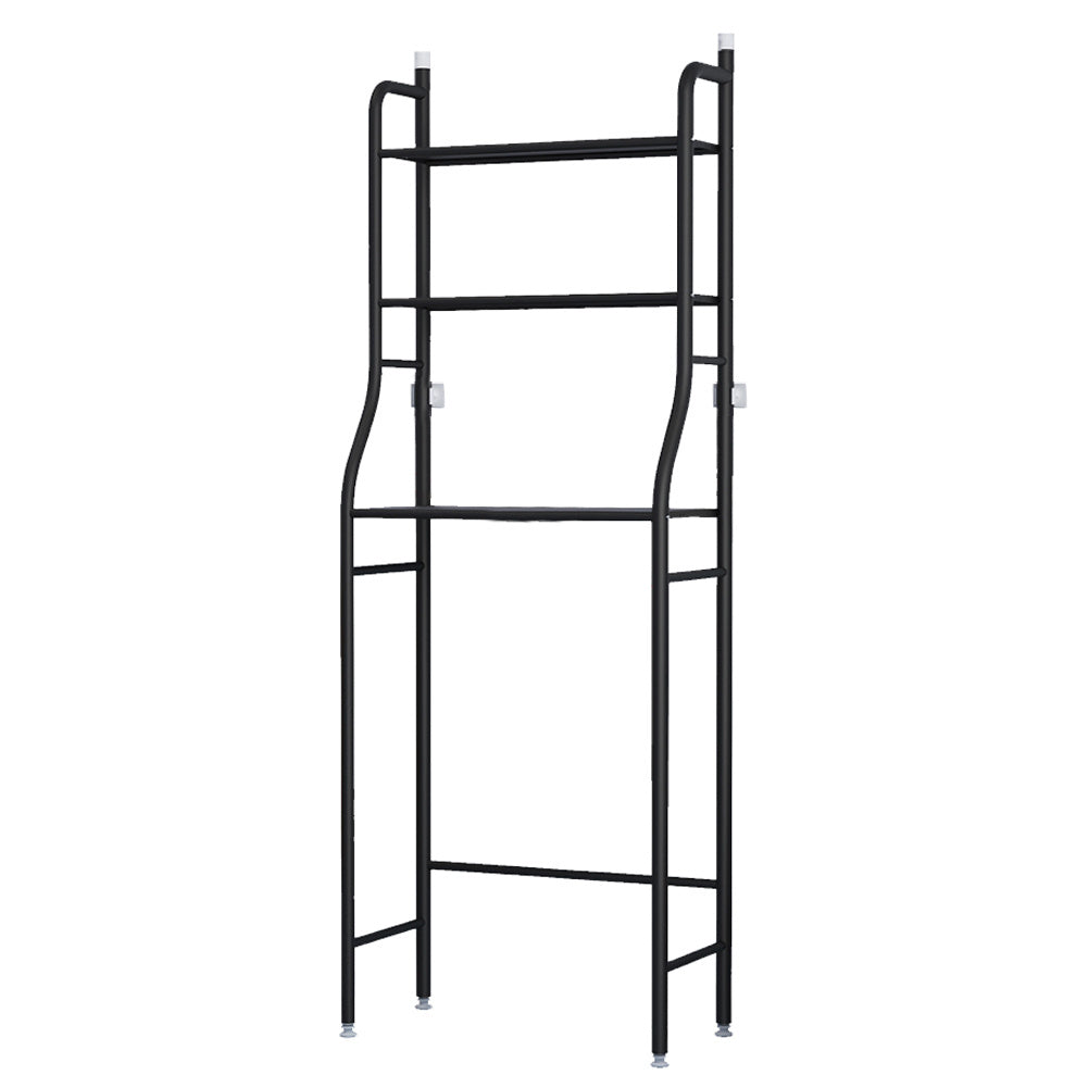 3 Tier Over the Toilet Bathroom Storage Space Holder Stand, Black