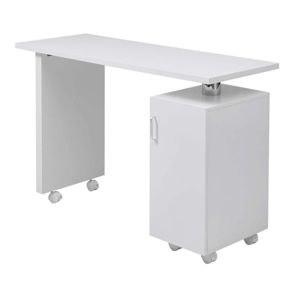 White Rolling Manicure Salon Station with Storage