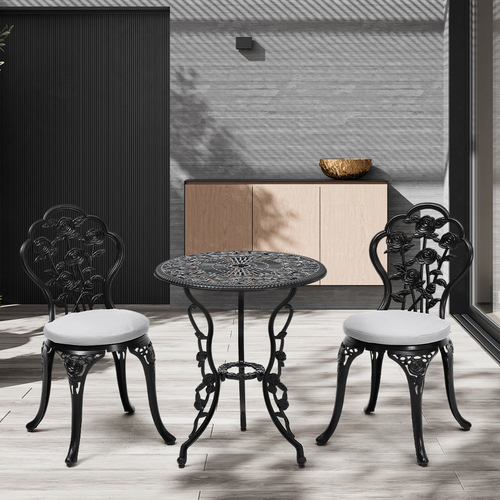 3pcs Cast Aluminum Outdoor Bistro Dining Set