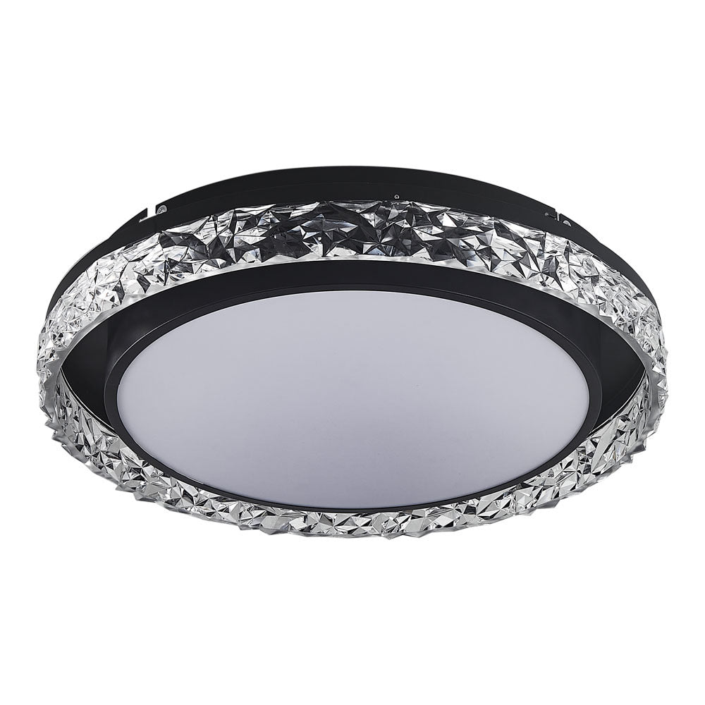 Round Acrylic Flush Mount LED Ceiling Light Whire and Black Modern Light