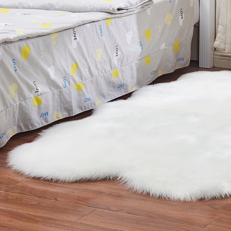 Soft Fluffy Fur Sheepskin Rug, White 180x110CM