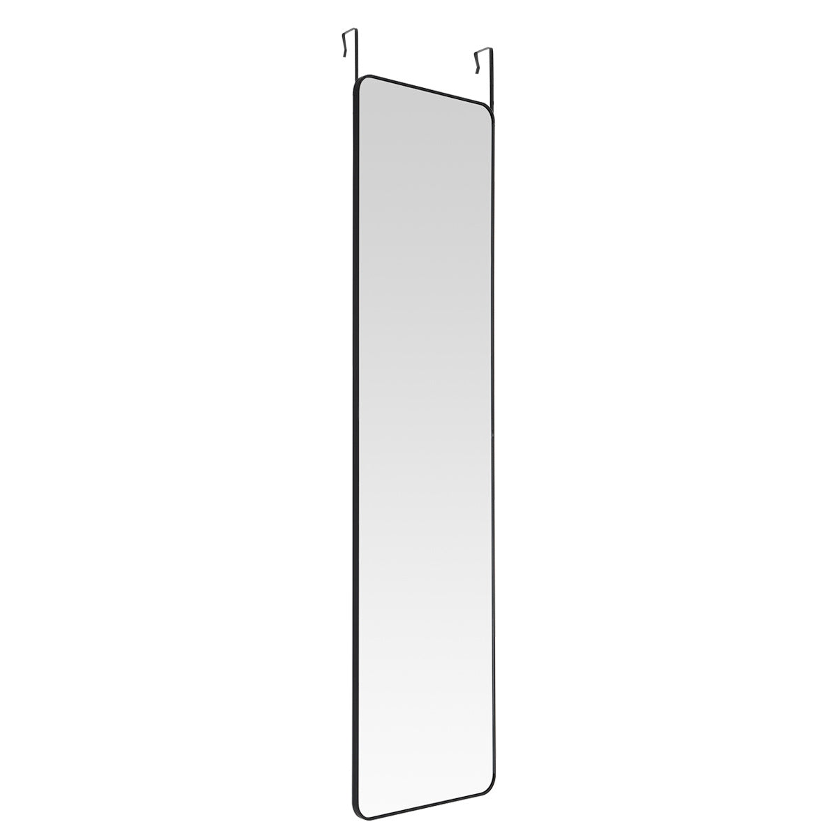 Full Length Mirror with Rounded Corners Door Hanging Black Mirror Black