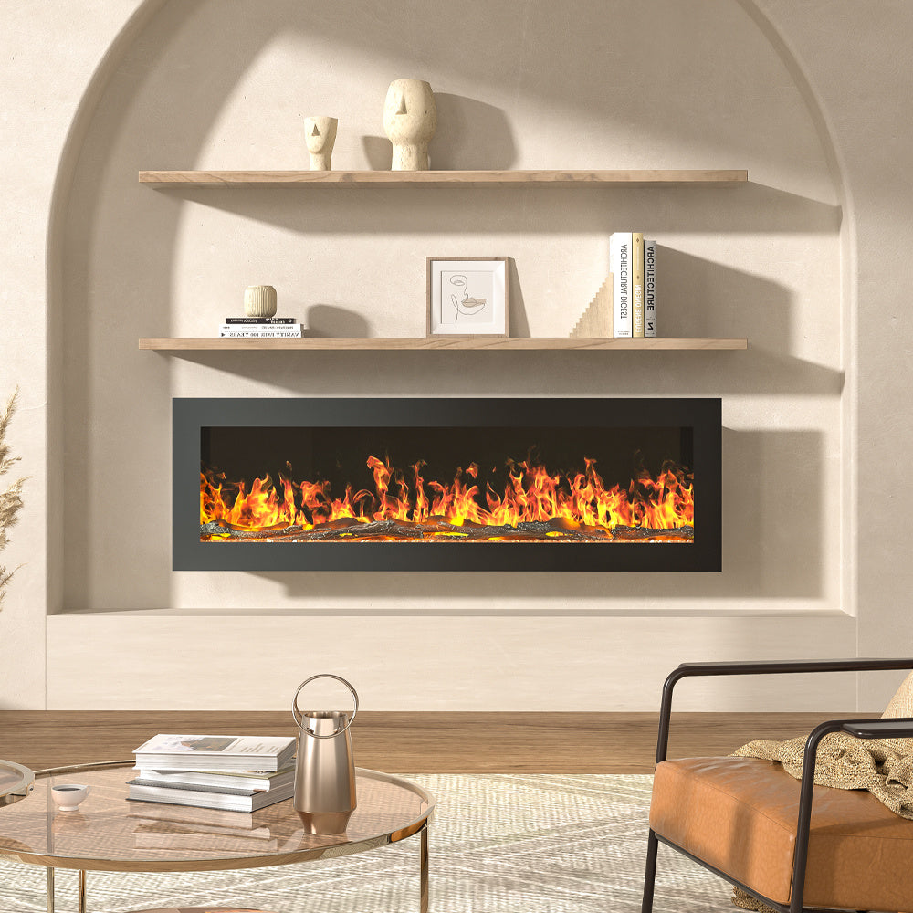 40 Inch Wall Mount Freestanding Electric Fireplace 9 Flame Colors with Remote Control