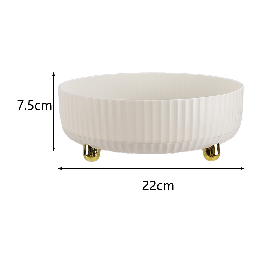 Pearl White Rotating Round Spice Storage Tray Kitchen Organizer