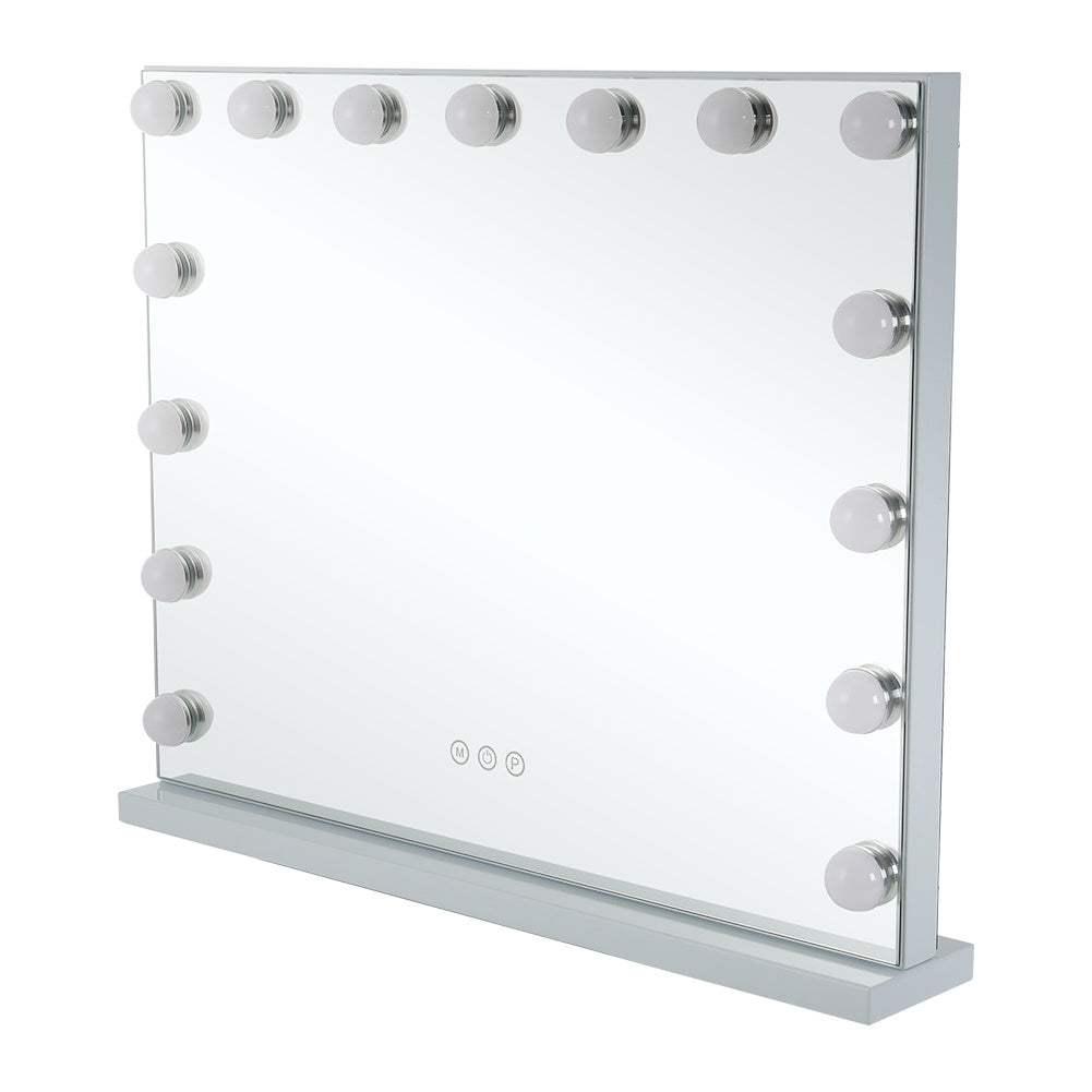 White Frameless Hollywood LED Lighted Cosmetic Mirror