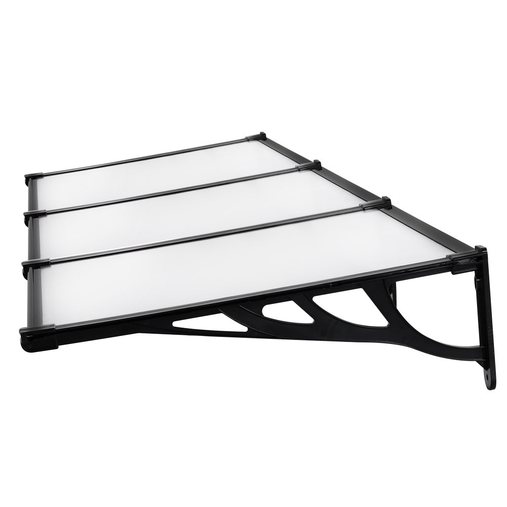 Black Straight Door Canopy Awning Shade Shelter, 270x90x28CM