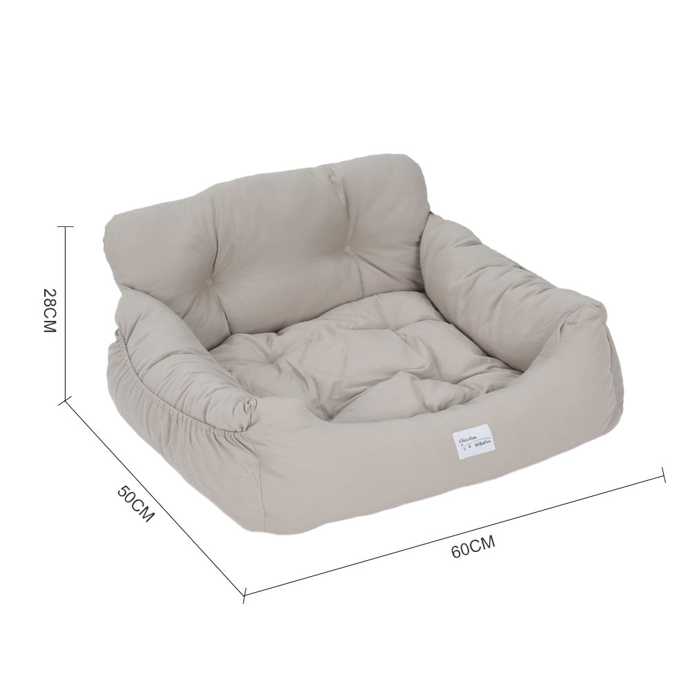 Light Grey 60cm Travel Pet Bed with Pockets
