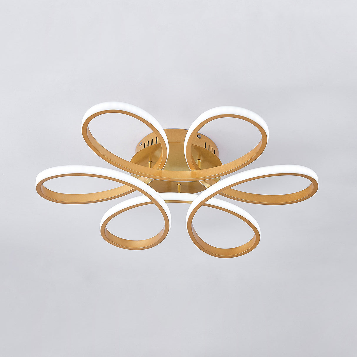 Modern Petal LED Ceiling Light, Gold 74CM Cool White