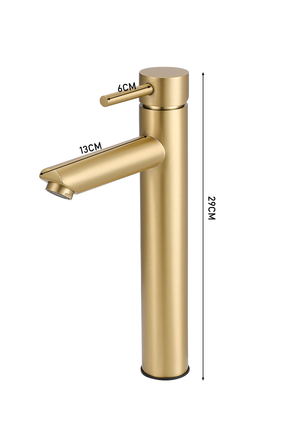 Brushed Gold Tall Single Handle Vessel Faucet