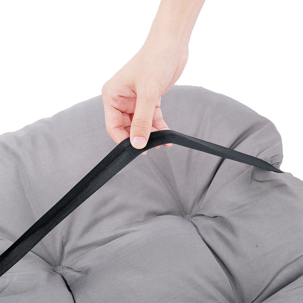 125x53cm Outdoor Garden Patio Waterproof Tufted Seat Cushion,Light Grey