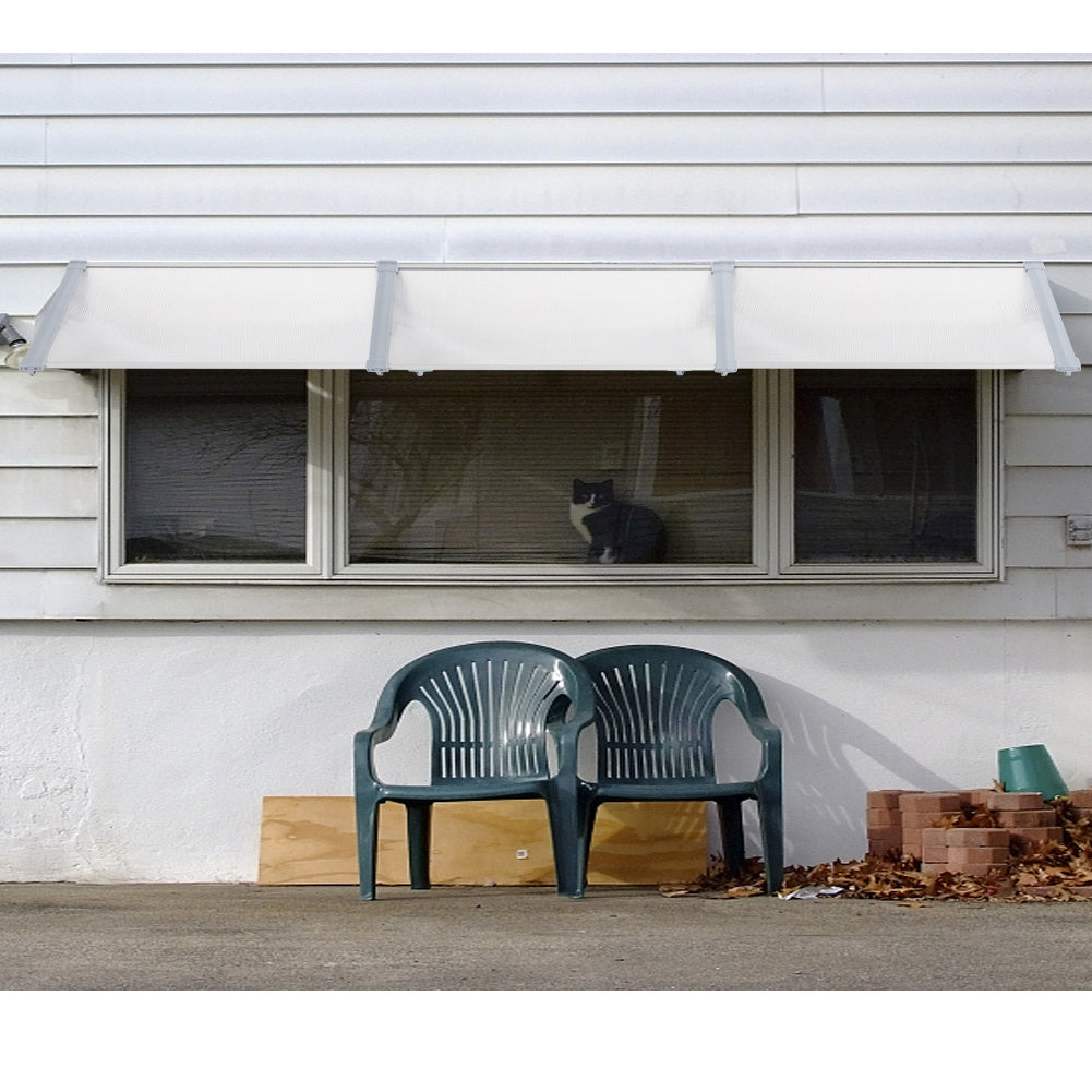 Grey Straight Door Canopy Awning Shade Shelter, 270x90x28CM