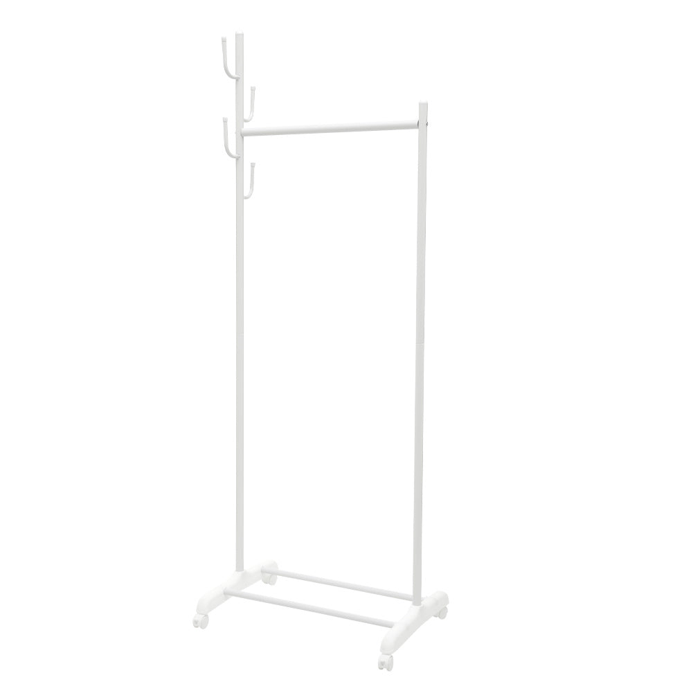 White Bedroom Clothes Rack on Wheels