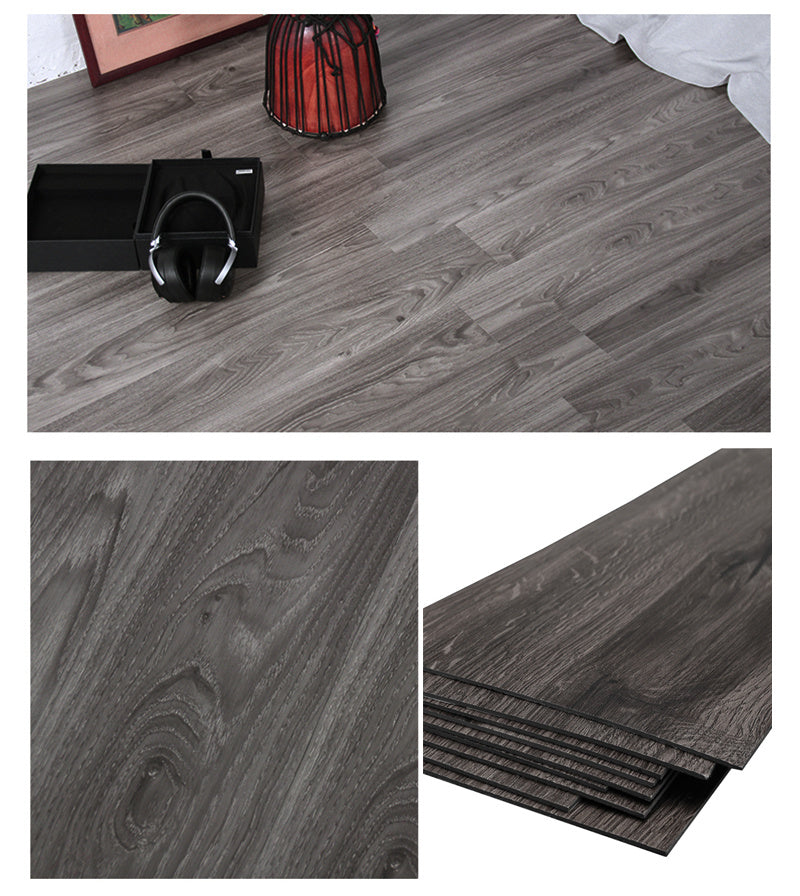 Set of 36 Planks PVC Self-stick Waterproof Floor Flooring Plank, Dark Grey