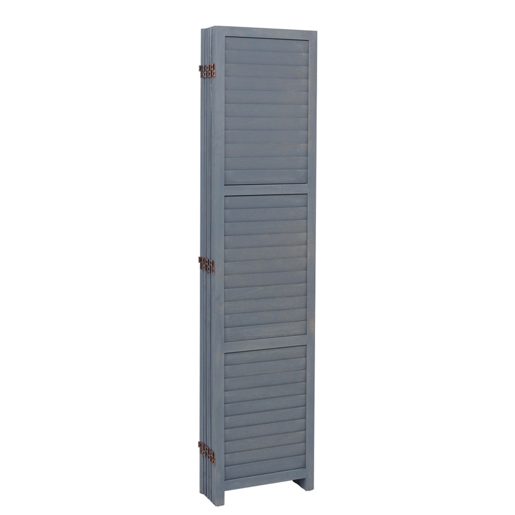 Folding Room Divider Privacy Separator Screen, Dark Grey 6 Panel