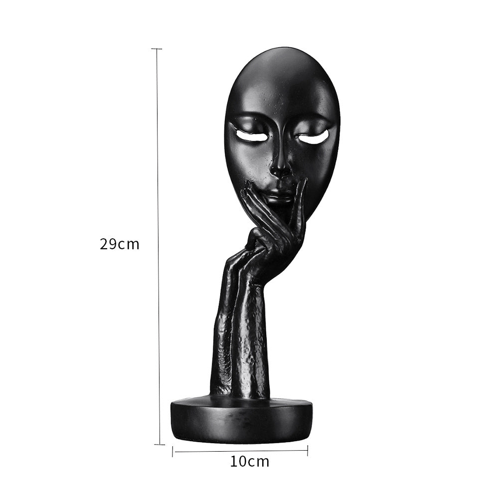 Large Art Abstract Thinker Sculpture Statue Ornament, Black 29x10CM
