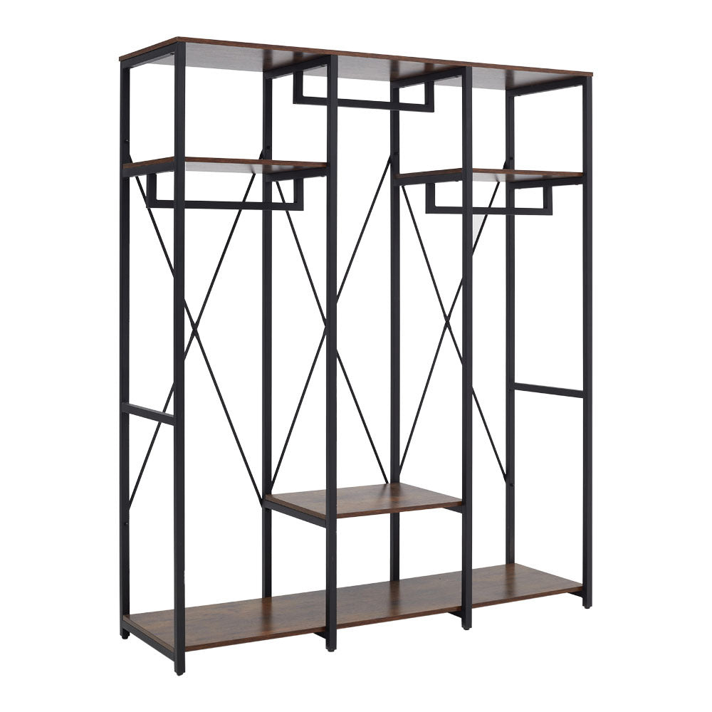 Large Freestanding Clothing Rack with Storage Shelves
