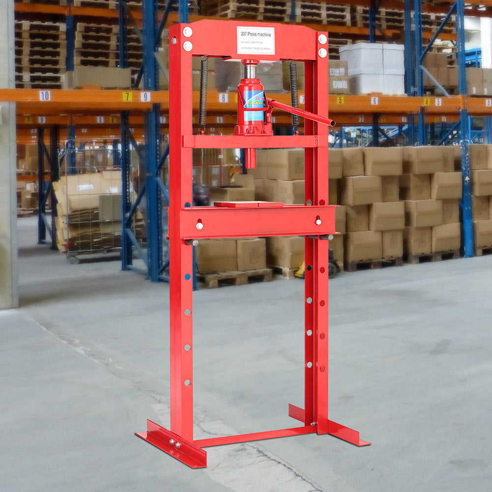 H Frame 20 Ton Hydraulic press, Red