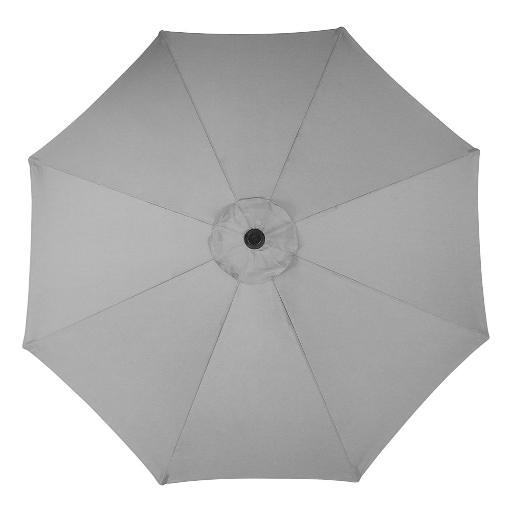 3M Parasol Umbrella Patio Sun Shade Crank Tilt with Round Base, Light Grey