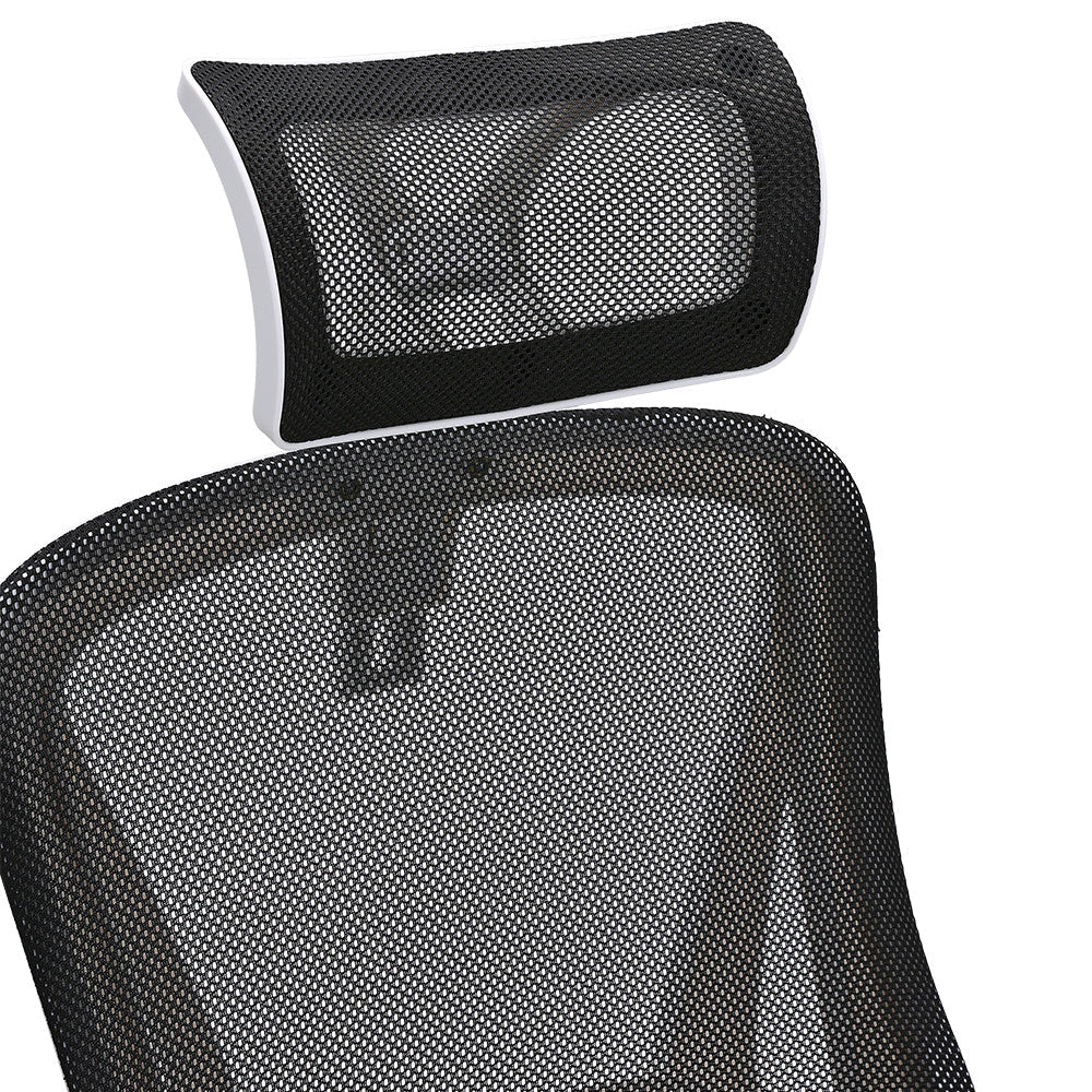 Swivel Office Chair with HeadrestWhite