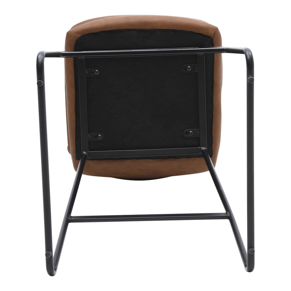 2Pcs Modern Faux Leather Breakfast Bar Stools,Brown