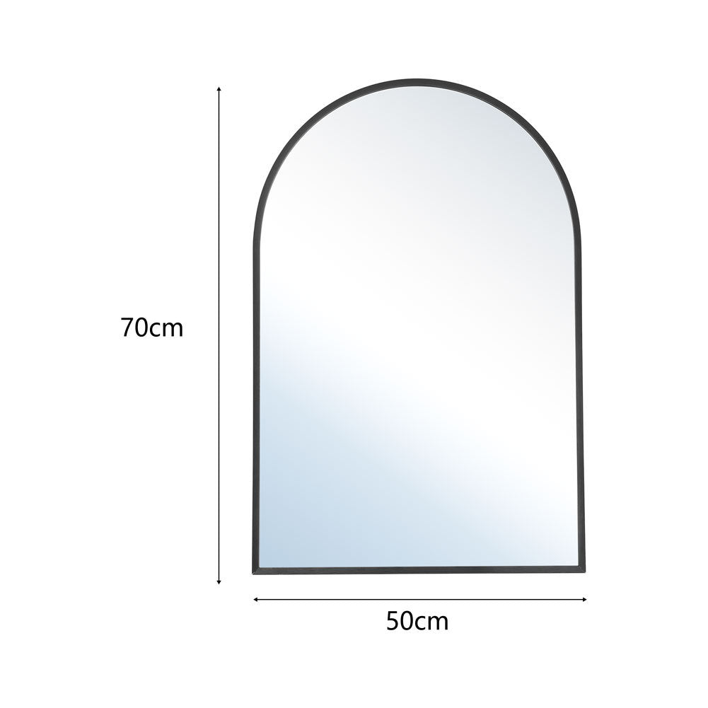 Black 70cm Aluminum Arched Wall Mirror