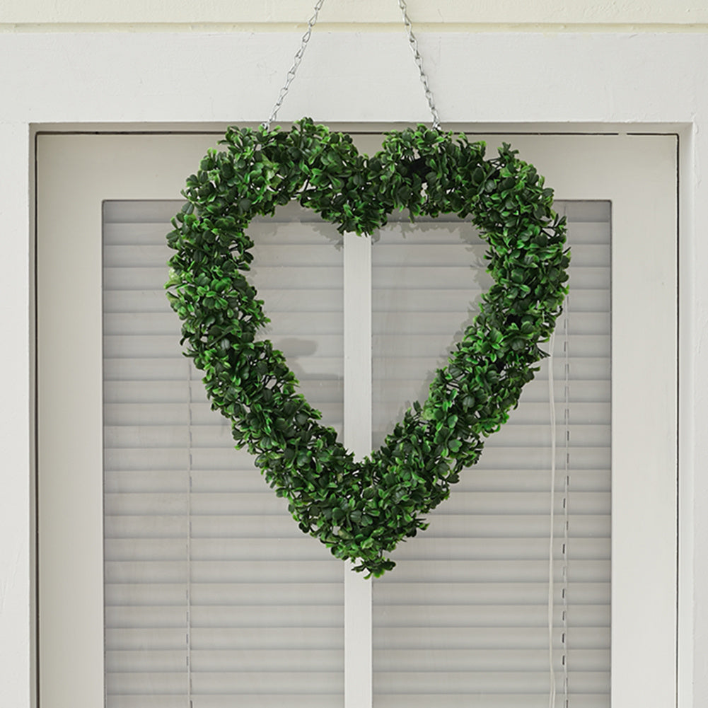 Green Artificial Topiary Boxwood Heart Design Wreath Garden Ornament