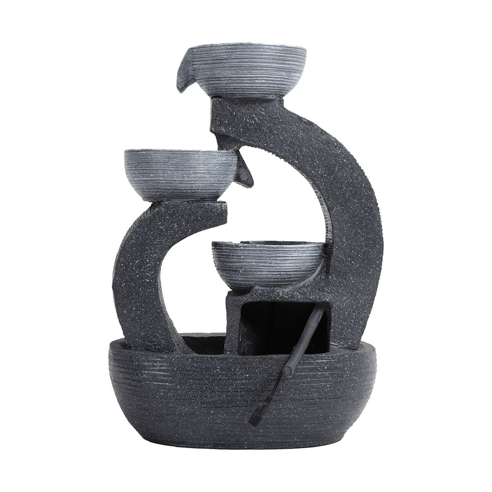 3 Tier Bowl Outdoor Solar Powered Water Fountain Decor with LED Light