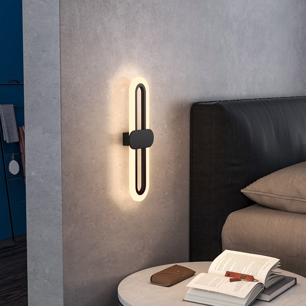 40CM Modern Oval LED Wall Light with Acrylic Shade, Warm Light