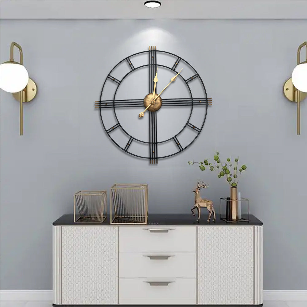 60CM Industrial Retro Roman Metal Wall Clock