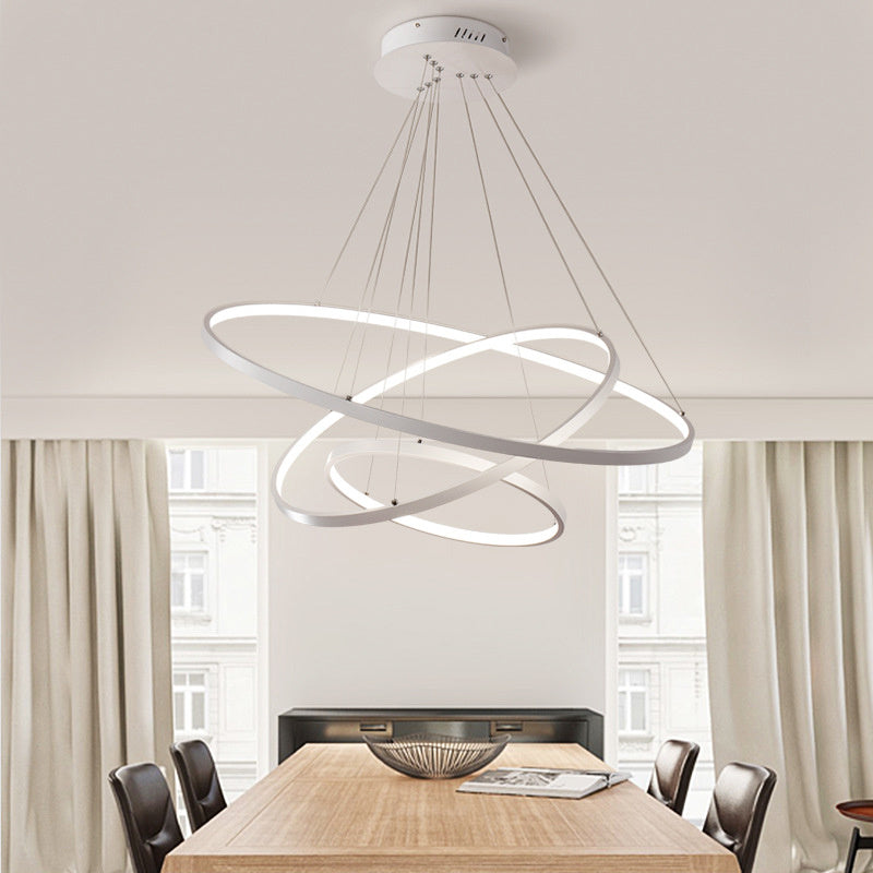 Modern 3 Circle Shape LED Chandelier Ceiling Light , 40+60+80CM Dimmable